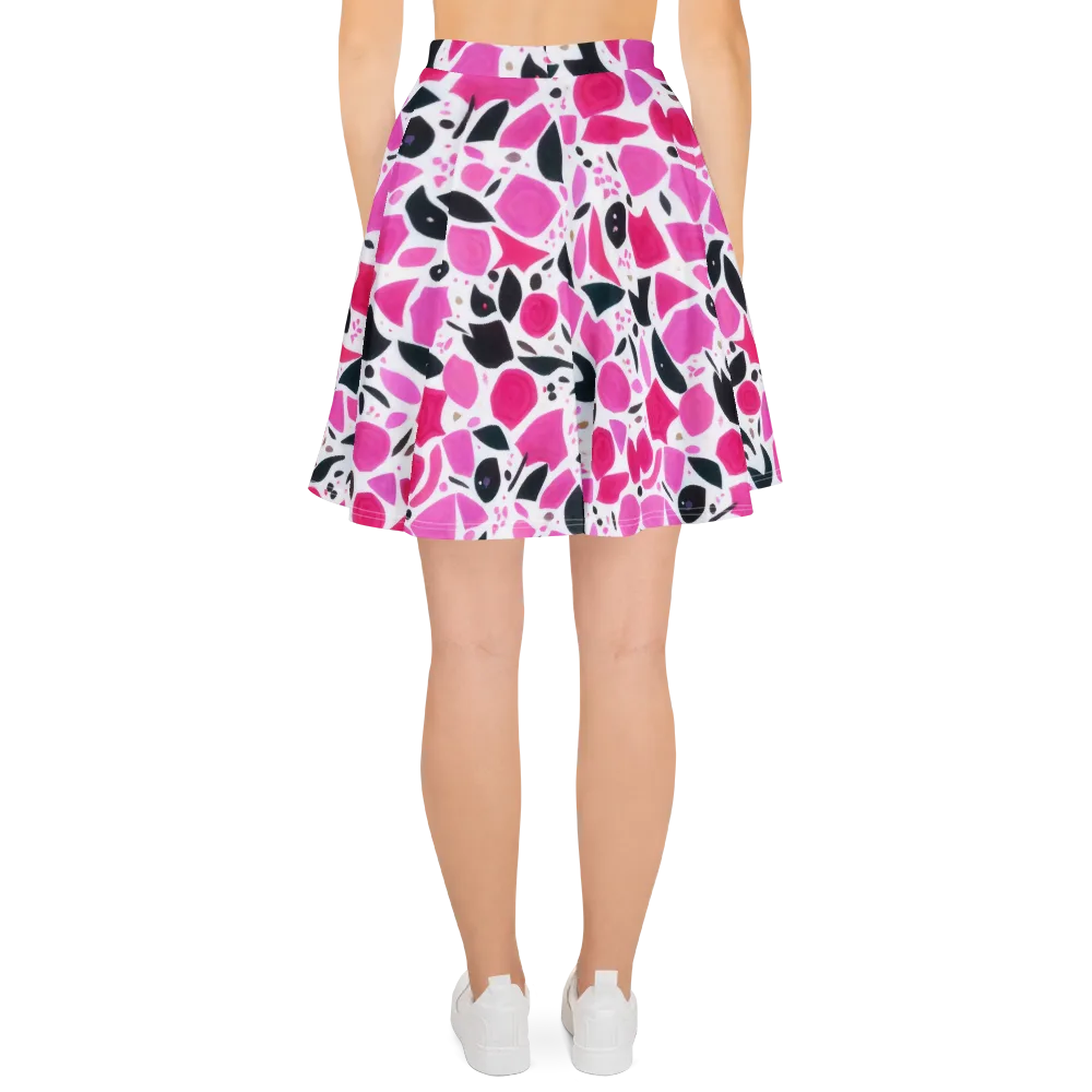 Fuchsia Confetti on Skater Skirt — Back