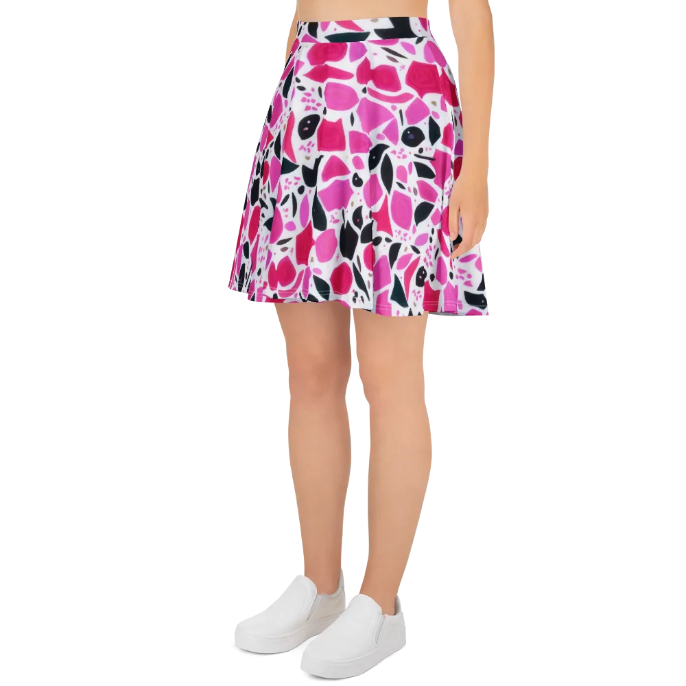 Fuchsia Confetti on Skater Skirt — Left