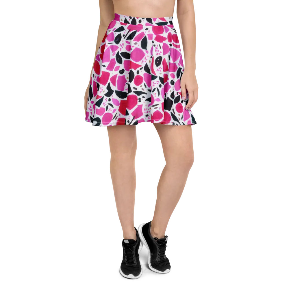 Fuchsia Confetti on Skater Skirt — Front