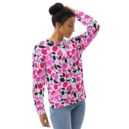 Fuchsia Confetti on a Sweatshirt