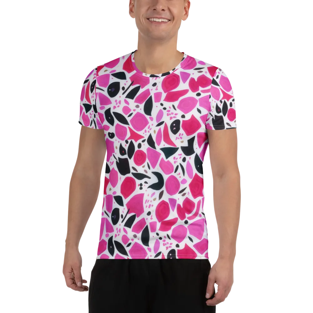 Fuchsia Confetti on Men's Athletic T-Shirt — Front