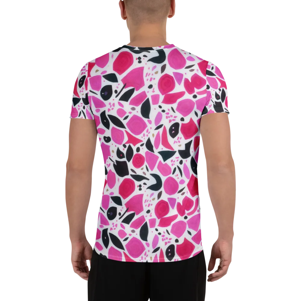 Fuchsia Confetti on Men's Athletic T-Shirt — Back