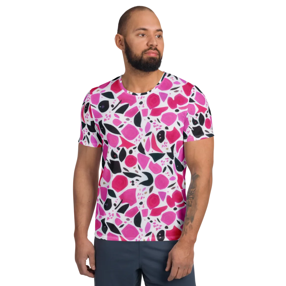 Fuchsia Confetti on Men's Athletic T-Shirt — Front