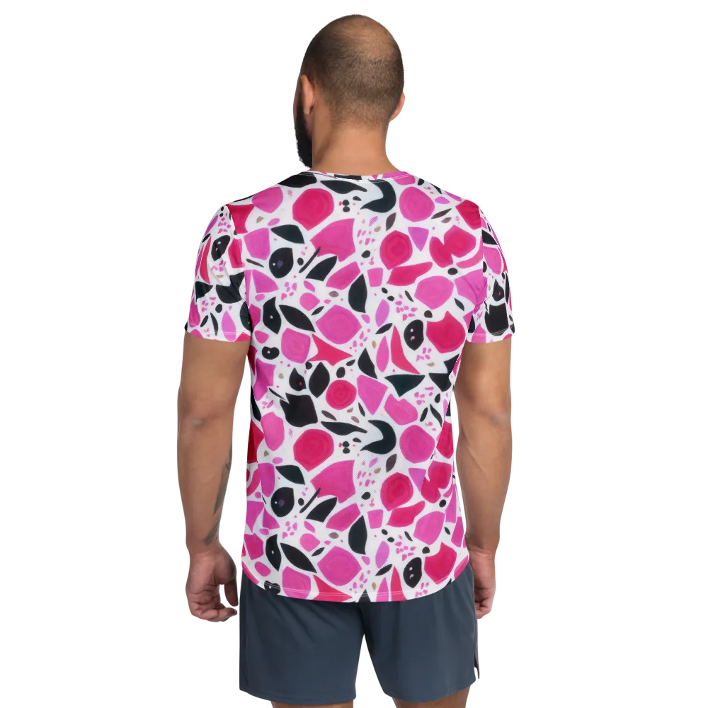 Fuchsia Confetti on Men's Athletic T-Shirt — Back
