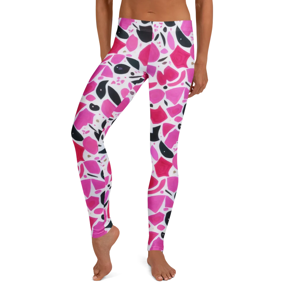 Fuchsia Confetti on Leggings — Front