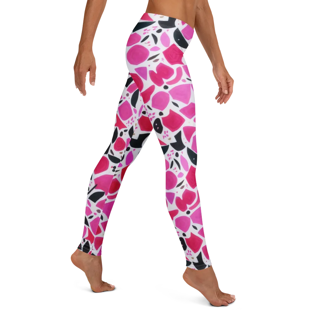 Fuchsia Confetti on Leggings — Right