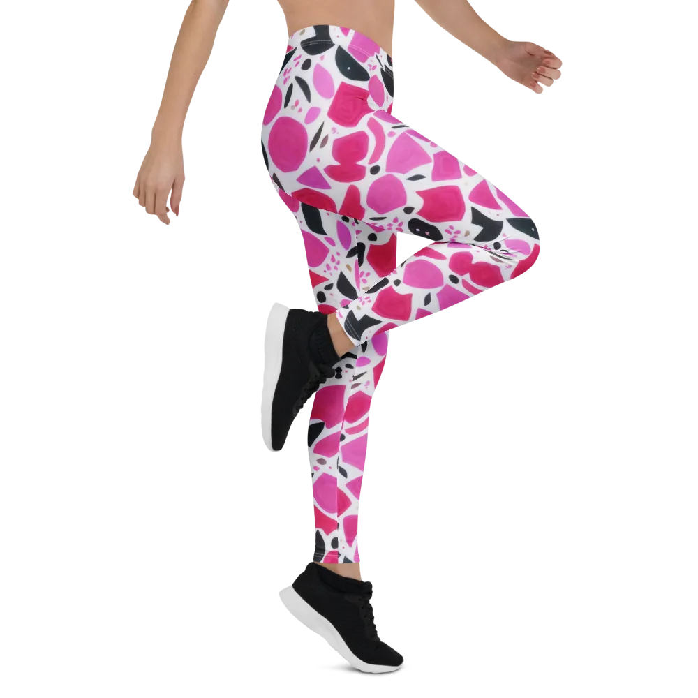 Fuchsia Confetti on Leggings — Right