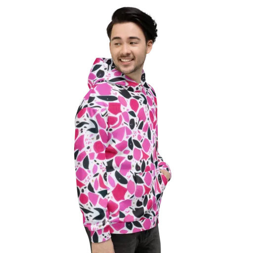 Fuchsia Confetti on a Hoodie