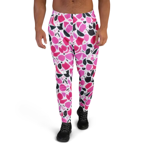 Fuchsia Confetti on a Men's Joggers