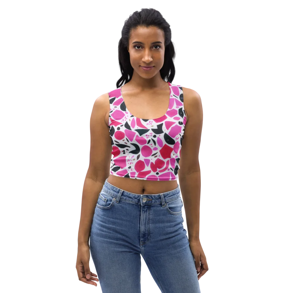 Fuchsia Confetti on Crop Top — Front