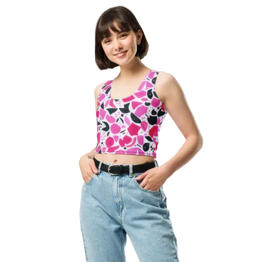 Fuchsia Confetti on a Crop Top