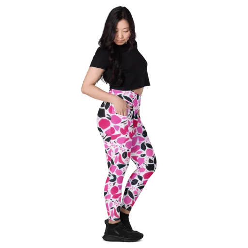 Fuchsia Confetti on a Leggings with Pockets