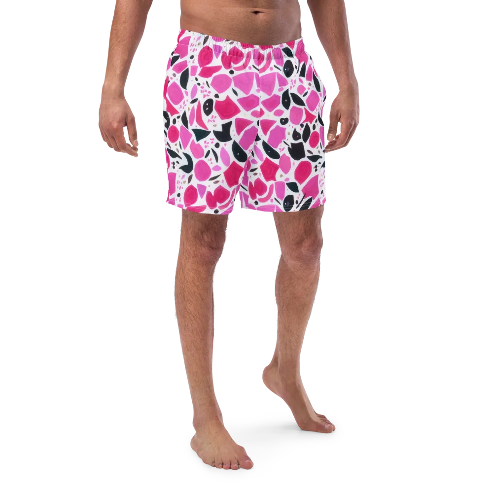 Fuchsia Confetti on Swim Trunks — Front