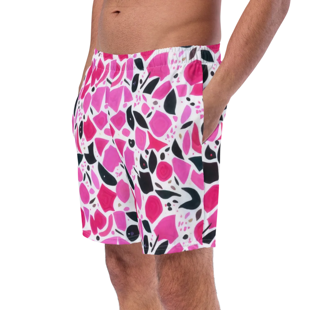 Fuchsia Confetti on Swim Trunks — Left Front