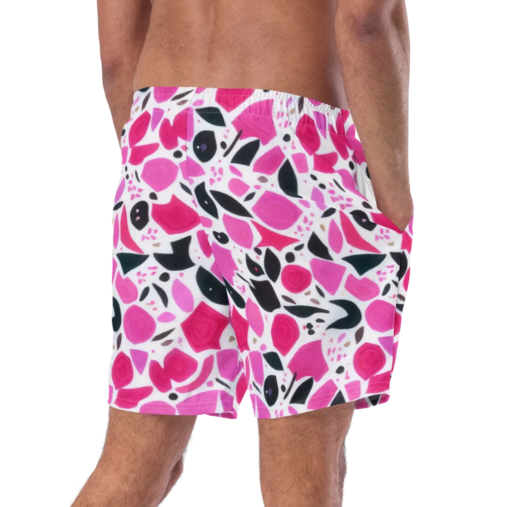 Fuchsia Confetti on Swim Trunks — Right Back