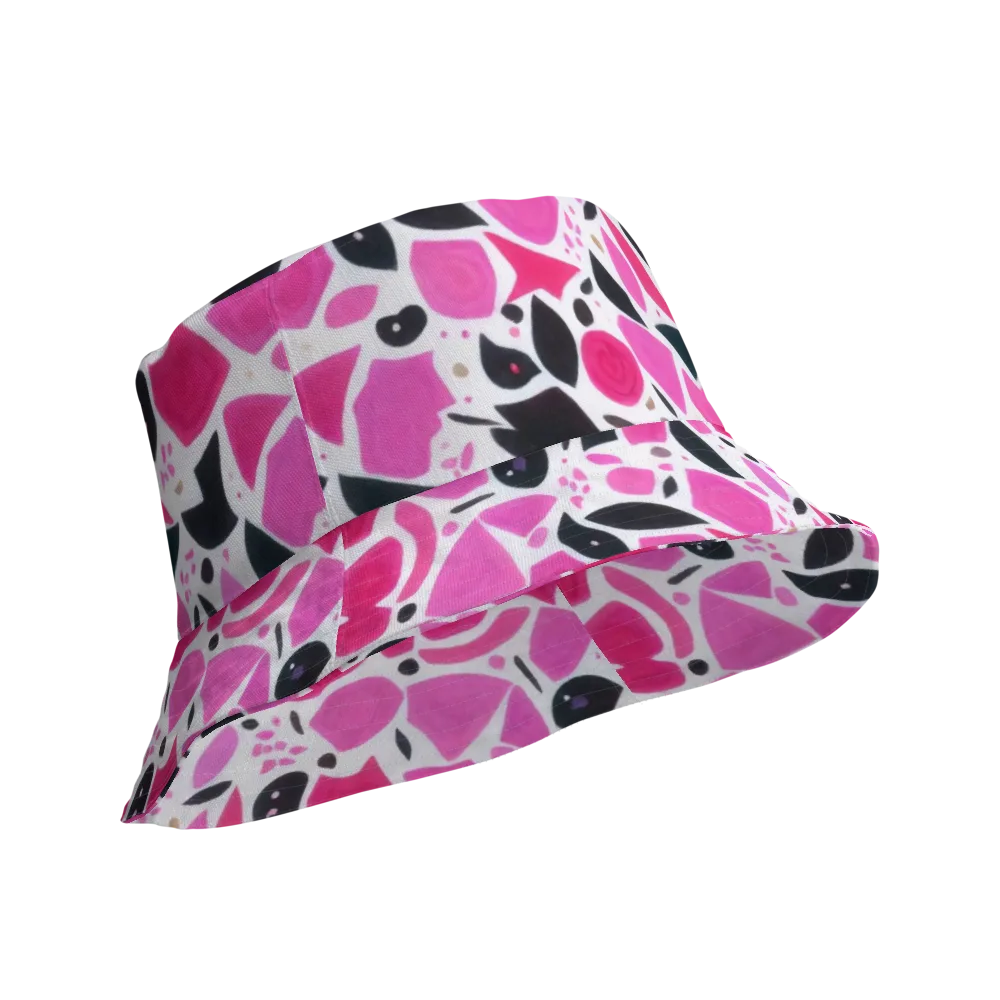 Fuchsia Confetti on Reversible Bucket Hat — Product details Outside