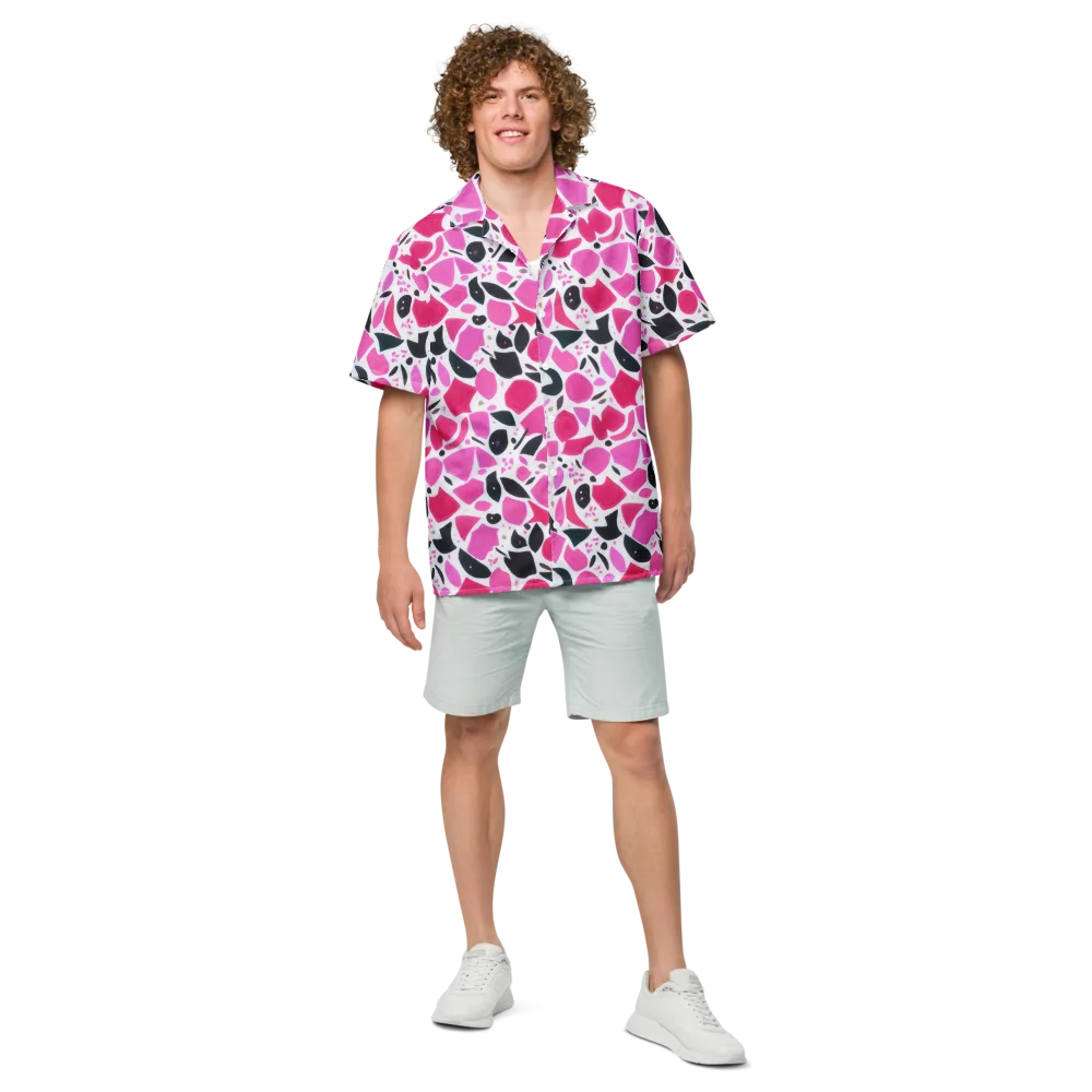 Fuchsia Confetti on Button Shirt — Front