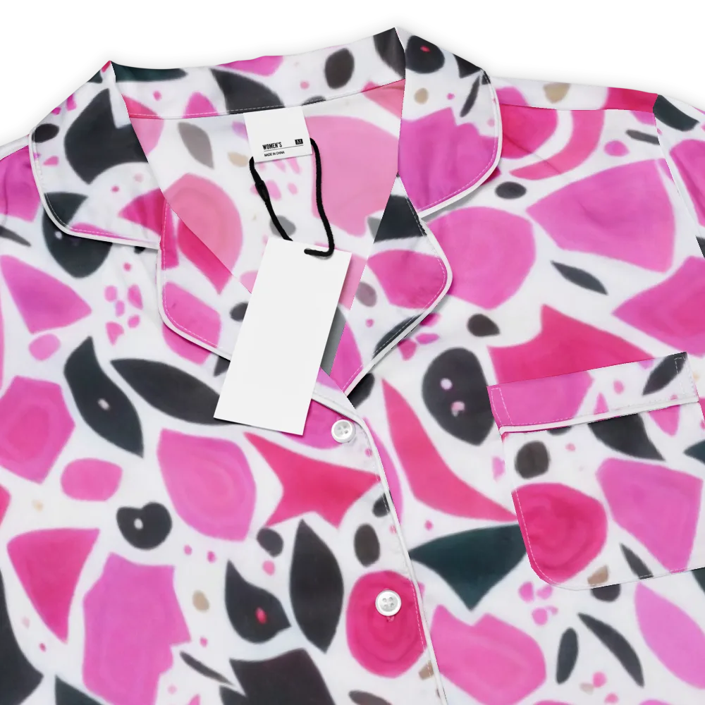 Fuchsia Confetti on Women's Short Sleeve Pajama Top — Product details