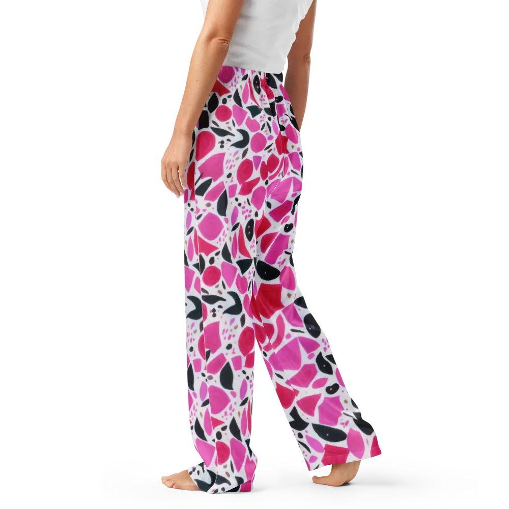 Fuchsia Confetti on Women's Pajama Pants — Left