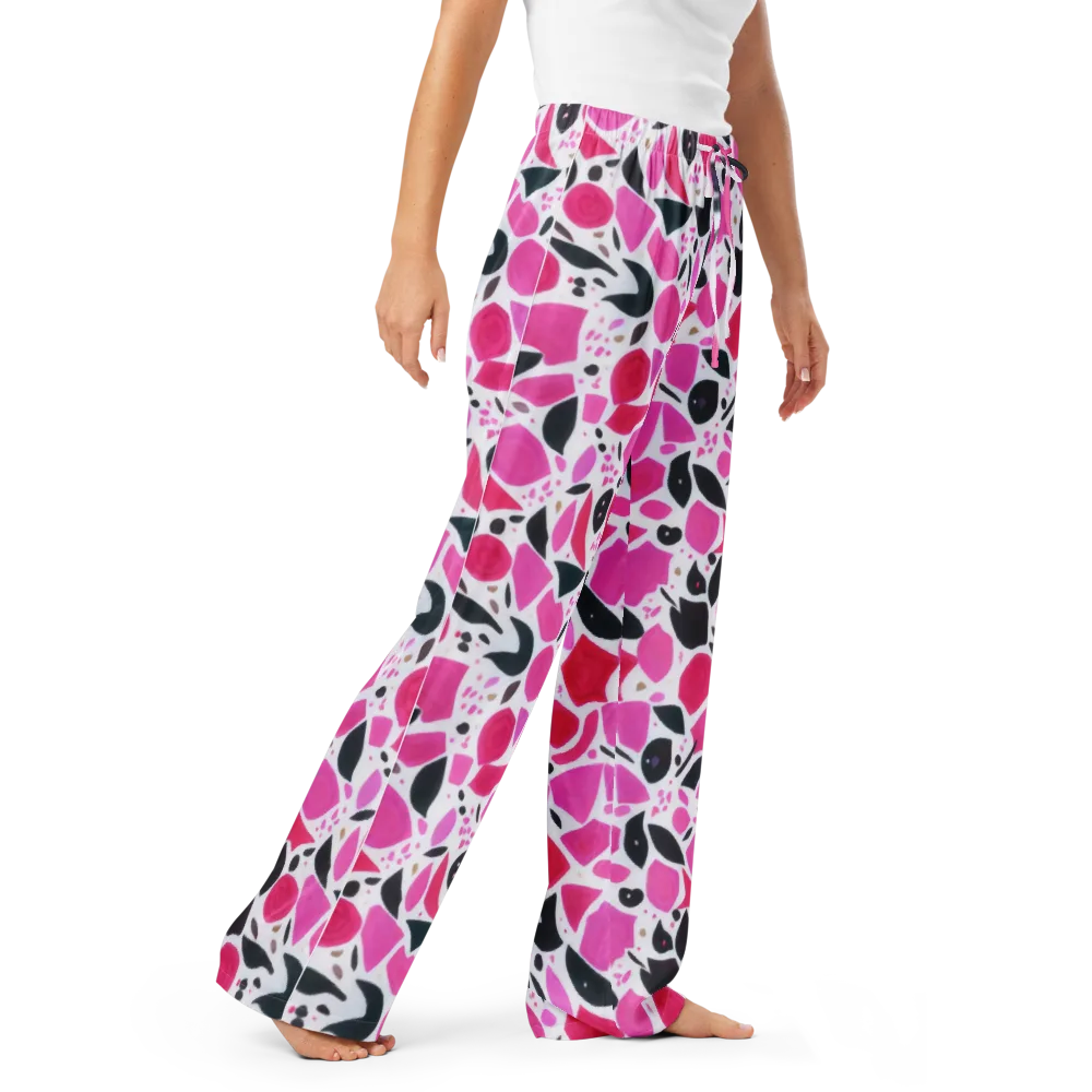 Fuchsia Confetti on Women's Pajama Pants — Right Front