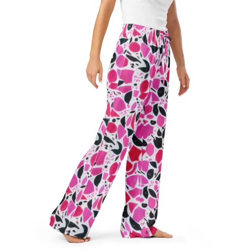 Fuchsia Confetti on a Women's Pajama Pants