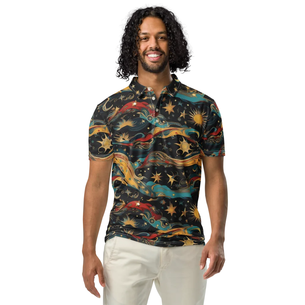 Sunlit Voyager on Men's Slim Fit Polo Shirt — Front