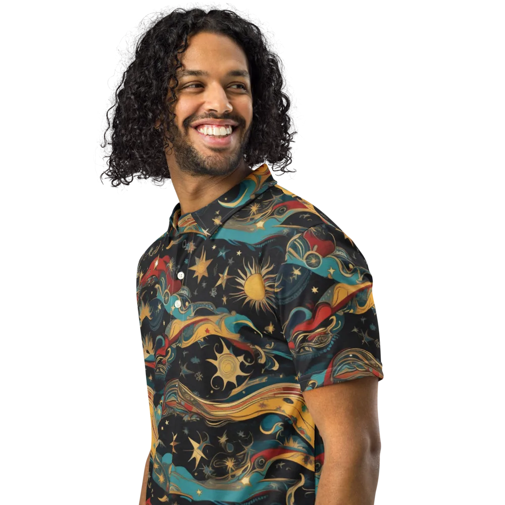 Sunlit Voyager on Men's Slim Fit Polo Shirt — Left Front