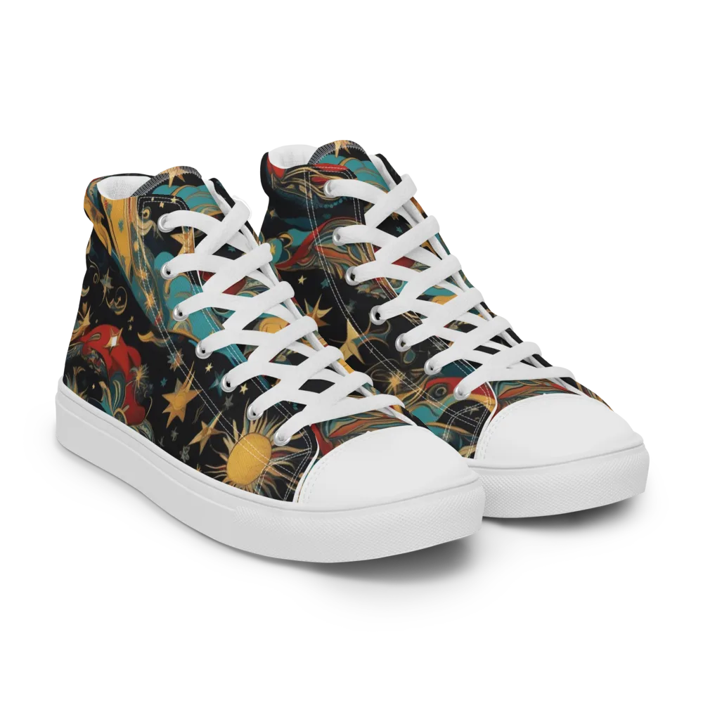 Sunlit Voyager on Men's High Top Canvas Shoes — Right Front