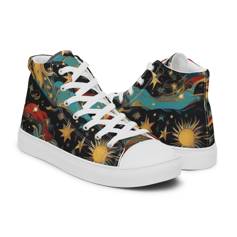 Sunlit Voyager on Men's High Top Canvas Shoes — Right