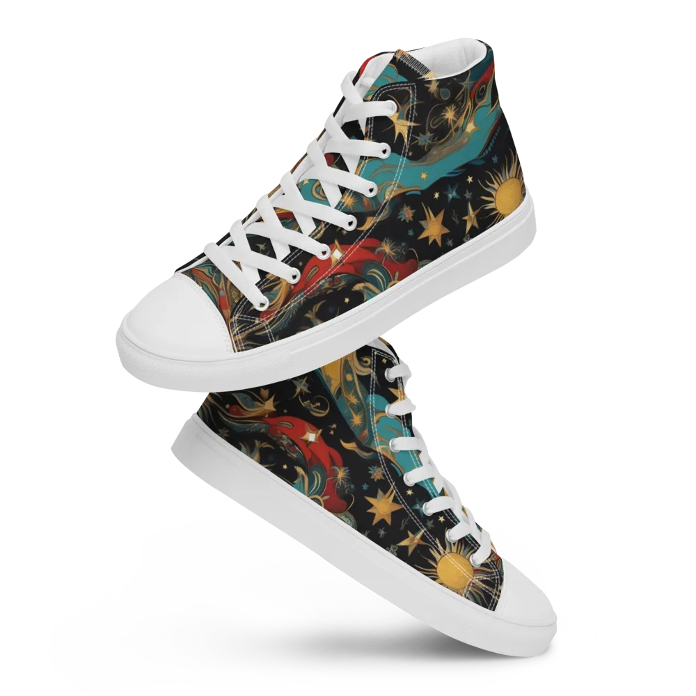 Sunlit Voyager on Men's High Top Canvas Shoes — Front