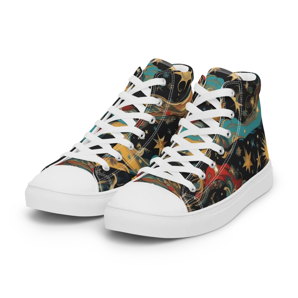 Sunlit Voyager on Women's High Top Canvas Shoes — Left Front