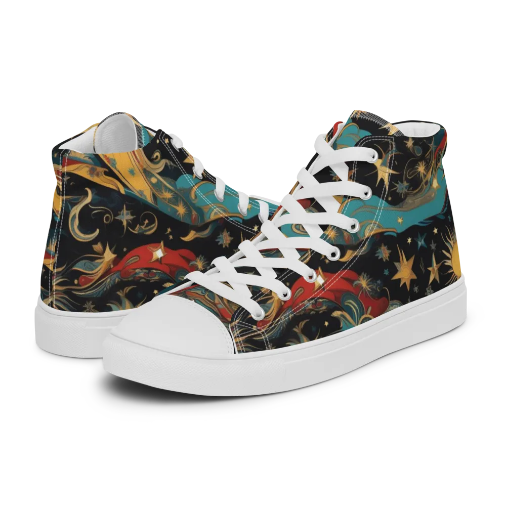 Sunlit Voyager on Women's High Top Canvas Shoes — Left