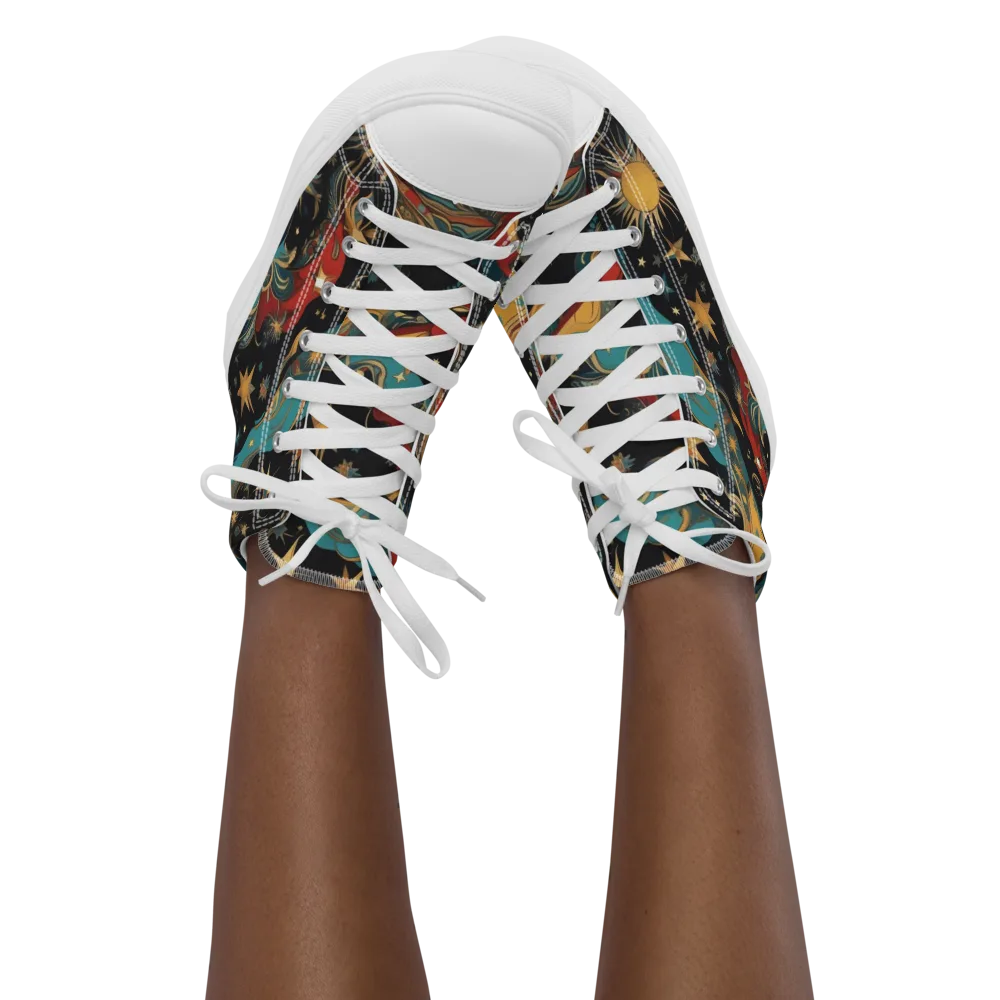 Sunlit Voyager on Women's High Top Canvas Shoes — Front