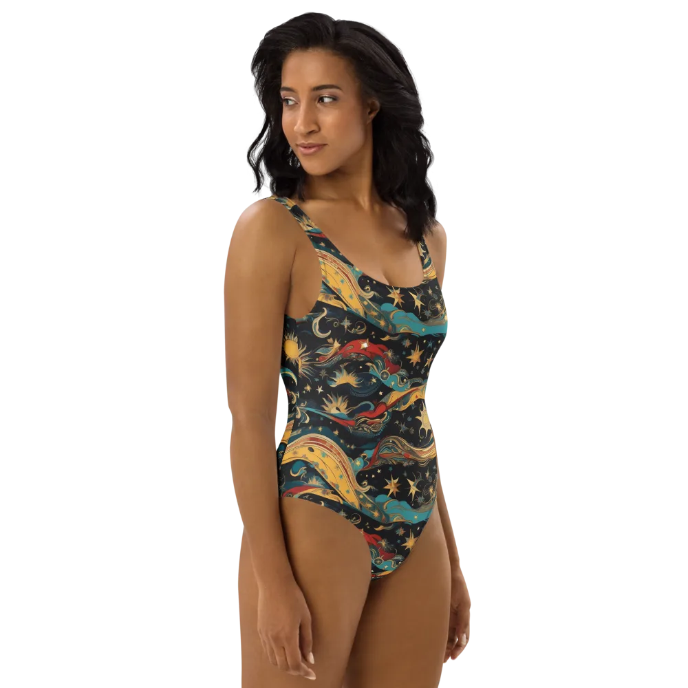 Sunlit Voyager on One-Piece Swimsuit — Right