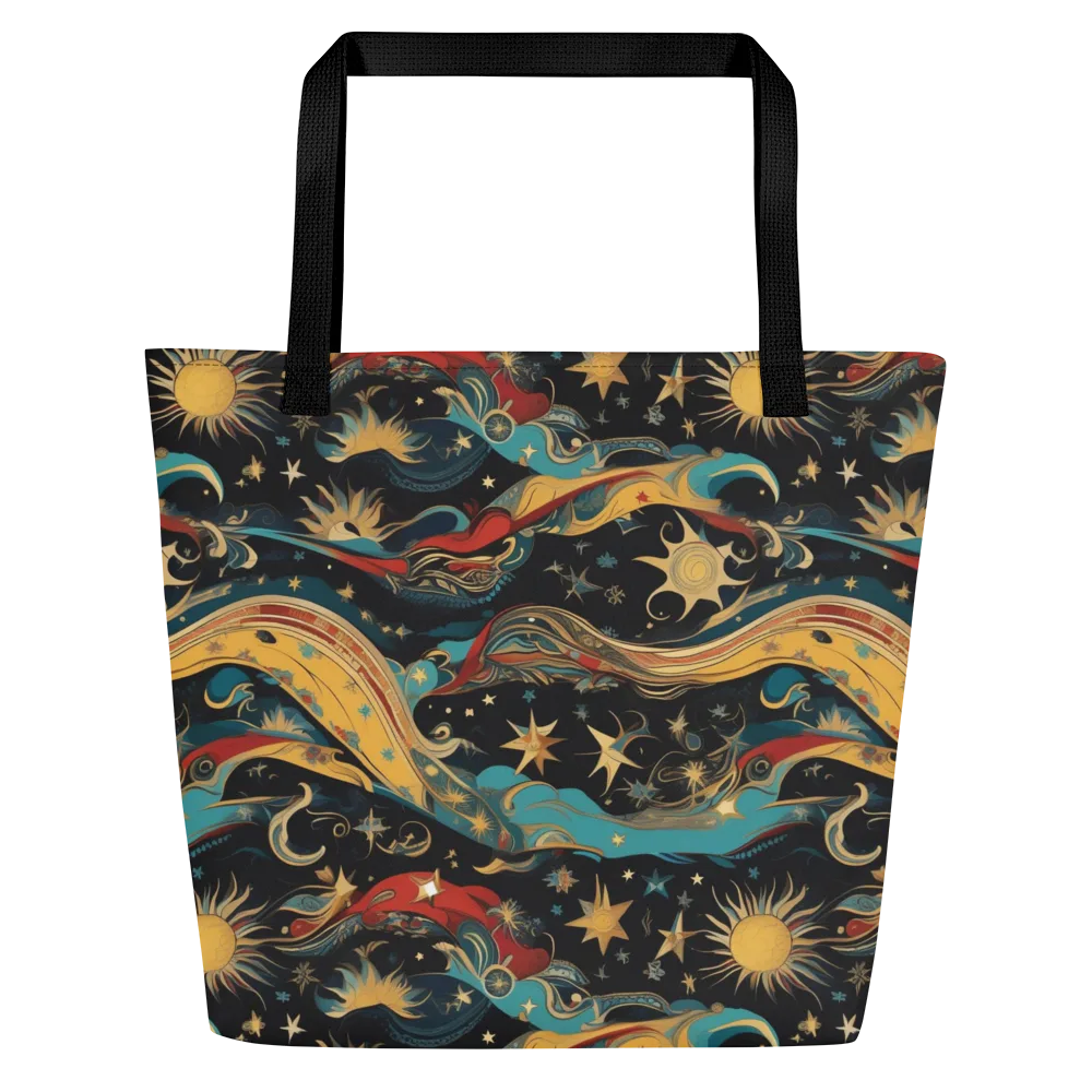 Sunlit Voyager on Large Tote Bag W/ Pocket — Front