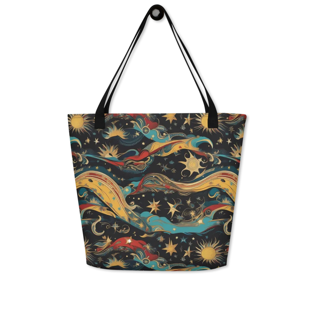 Sunlit Voyager on Large Tote Bag W/ Pocket — Front