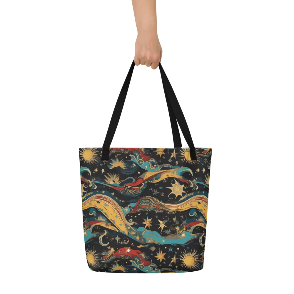 Sunlit Voyager on Large Tote Bag W/ Pocket — Front