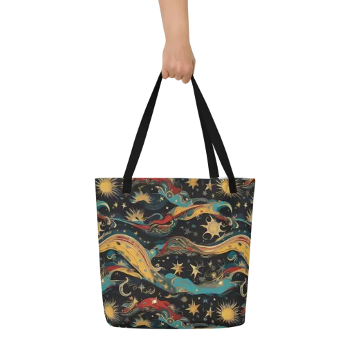 Sunlit Voyager on a Large Tote Bag W/ Pocket