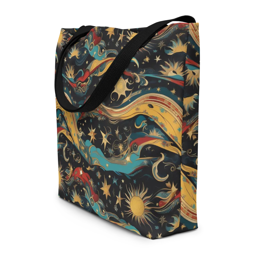 Sunlit Voyager on Large Tote Bag W/ Pocket — Front