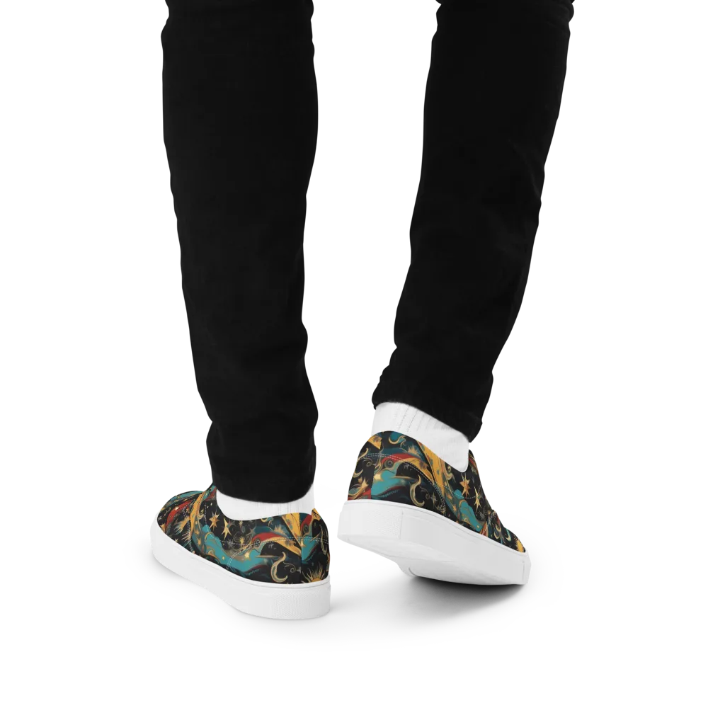 Sunlit Voyager on Men's Lace-Up Canvas Shoes — Back