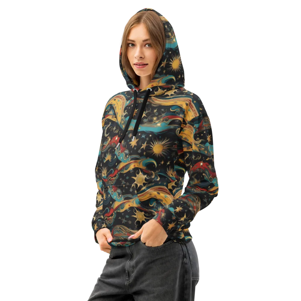 Sunlit Voyager on Cotton Hoodie — Left Front