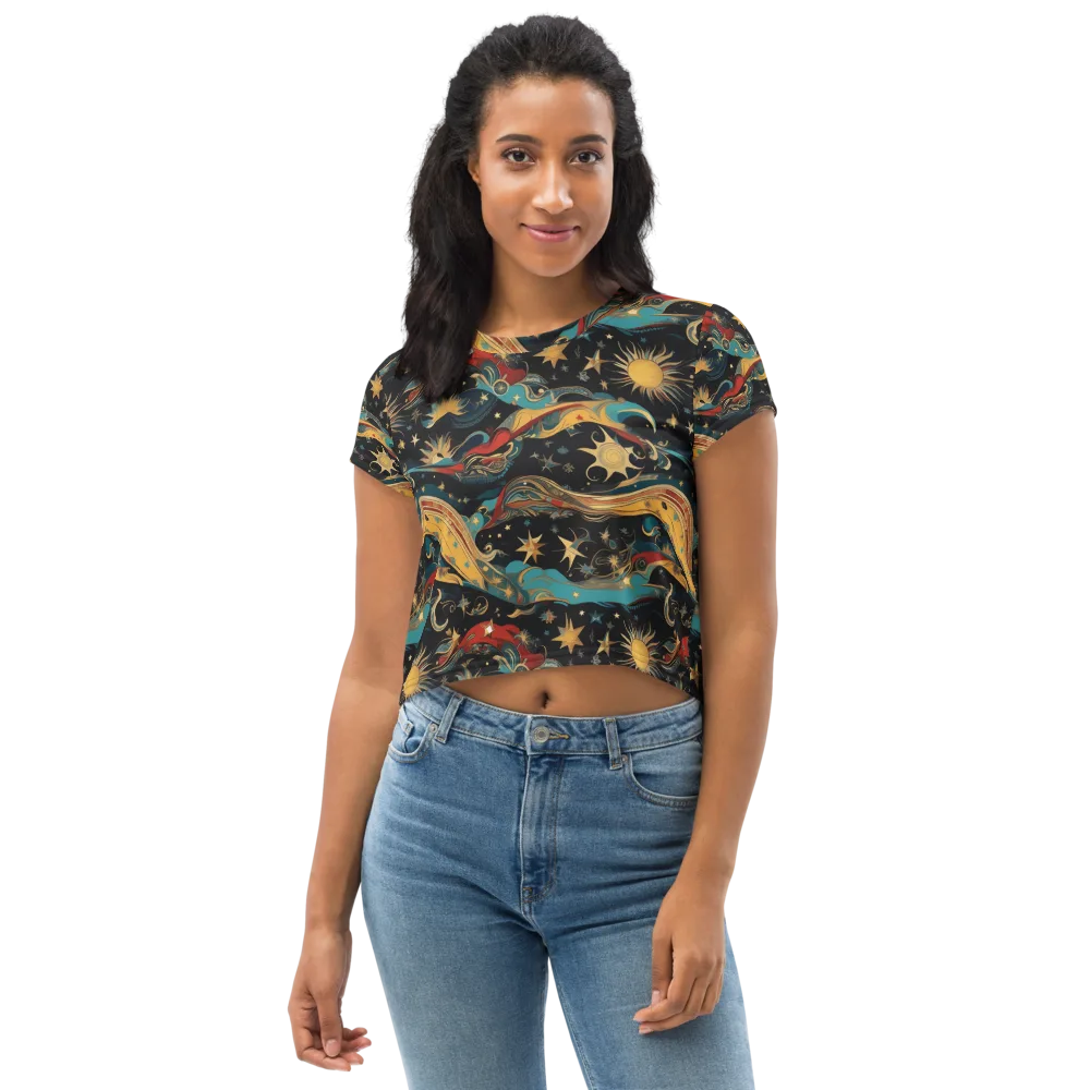 Sunlit Voyager on Crop Tee — Front