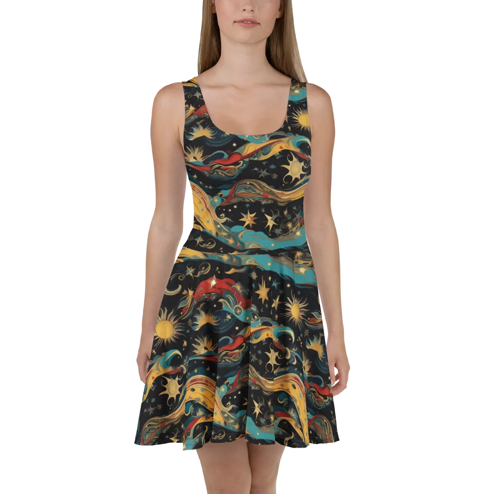 Sunlit Voyager on Skater Dress — Front