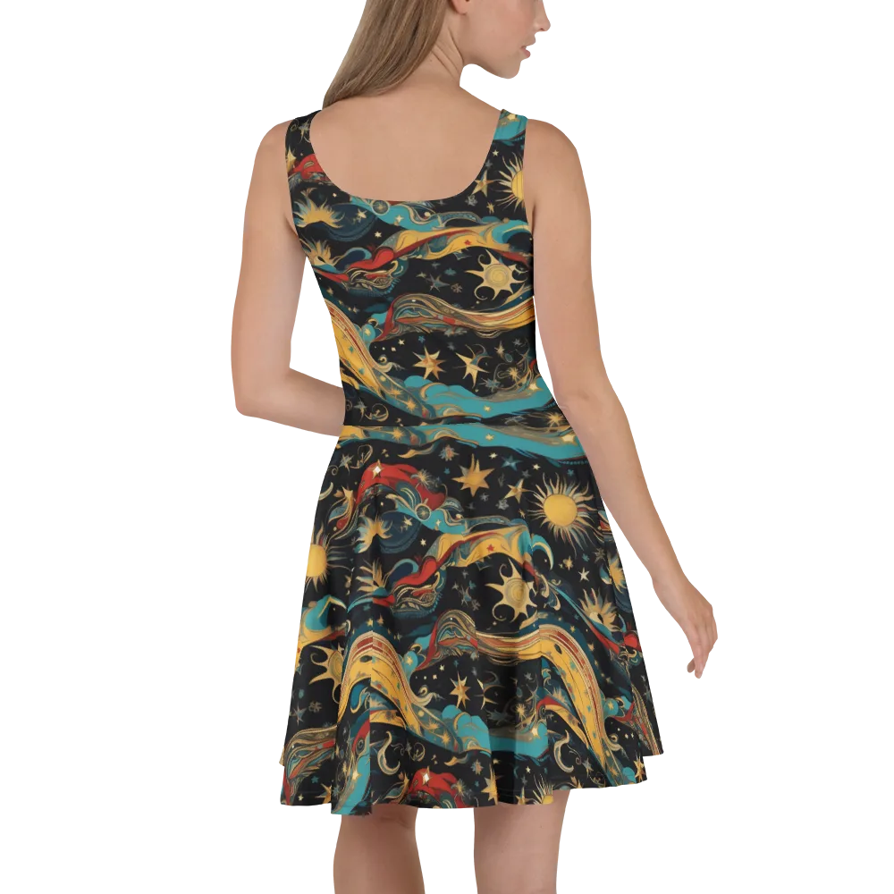 Sunlit Voyager on Skater Dress — Back