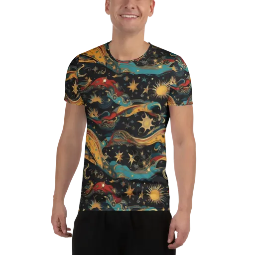 Sunlit Voyager on a Men's Athletic T-Shirt