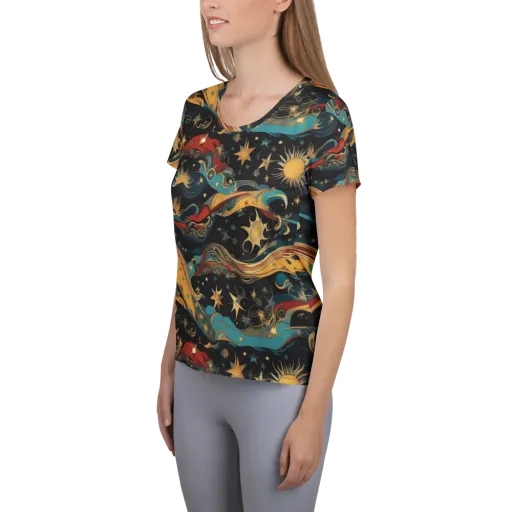 Sunlit Voyager on a Women's Athletic T-Shirt