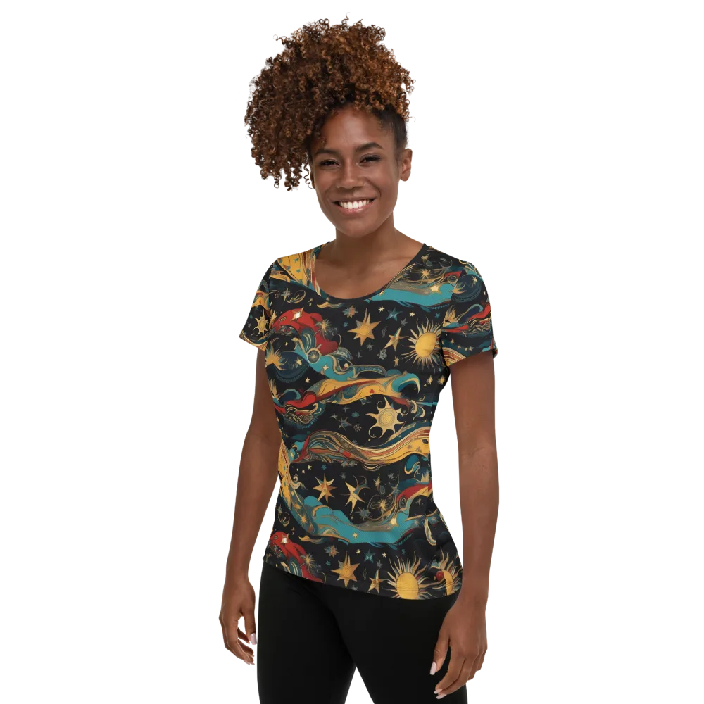 Sunlit Voyager on Women's Athletic T-Shirt — Left