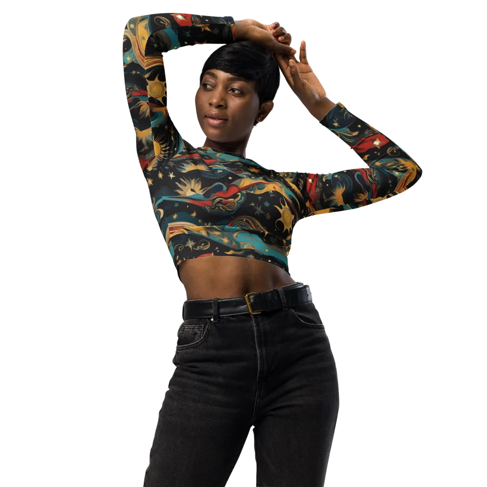 Sunlit Voyager on Long Sleeve Crop Top — Front