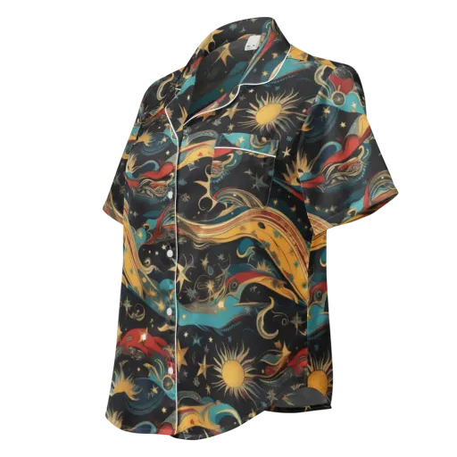 Sunlit Voyager on a Women's Short Sleeve Pajama Top