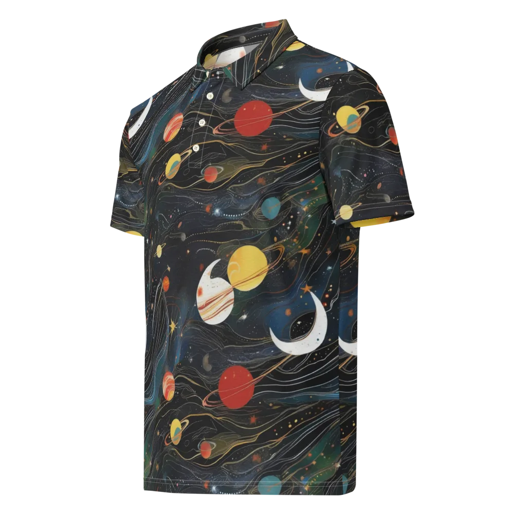 Planetary Silk on Men's Slim Fit Polo Shirt — Left Front